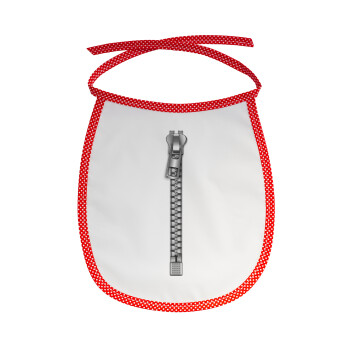 Zipper, Σαλιάρα μωρού αλέκιαστη με κορδόνι Κόκκινη