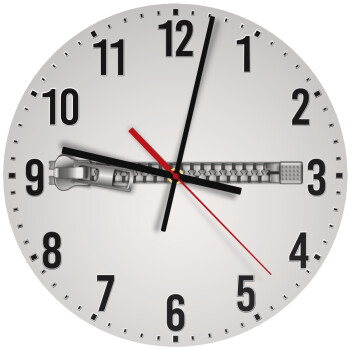 Zipper, Ρολόι τοίχου ξύλινο (30cm)