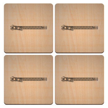 Ράψ'το!, ΣΕΤ x4 Σουβέρ ξύλινα τετράγωνα plywood (9cm)