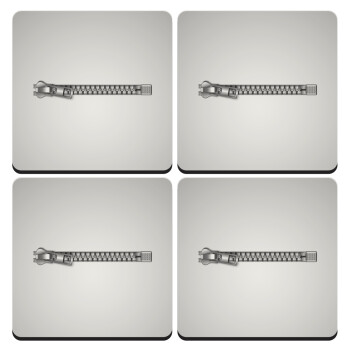 Zipper, ΣΕΤ 4 Σουβέρ ξύλινα τετράγωνα (9cm)