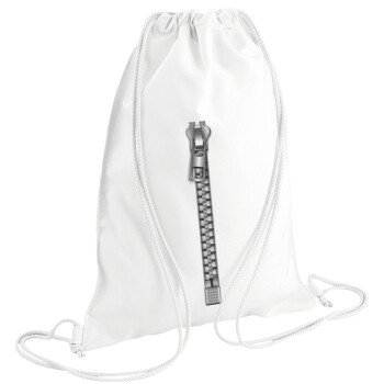 Zipper, Τσάντα πλάτης πουγκί GYMBAG λευκή (28x40cm)