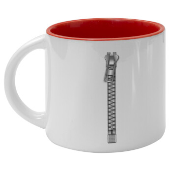 Zipper, Κούπα κεραμική 400ml Λευκή/Κόκκινη