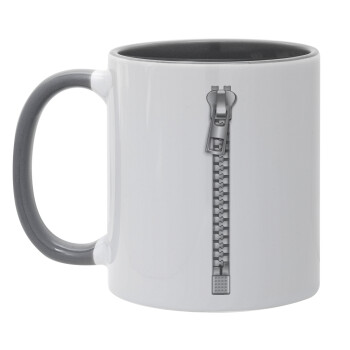 Zipper, Mug colored grey, ceramic, 330ml