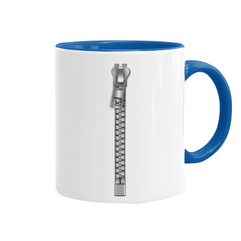 Zipper, Mug colored blue, ceramic, 330ml