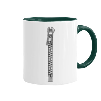 Zipper, Mug colored green, ceramic, 330ml