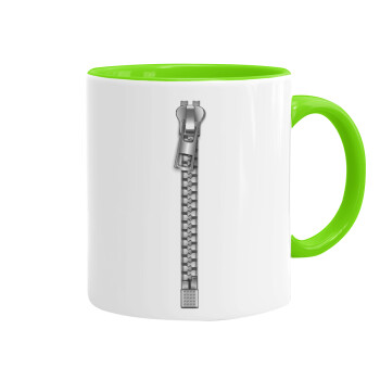Zipper, Mug colored light green, ceramic, 330ml
