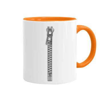 Zipper, Mug colored orange, ceramic, 330ml