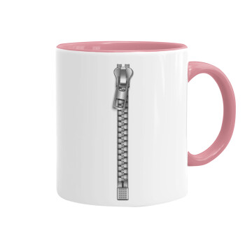 Zipper, Mug colored pink, ceramic, 330ml