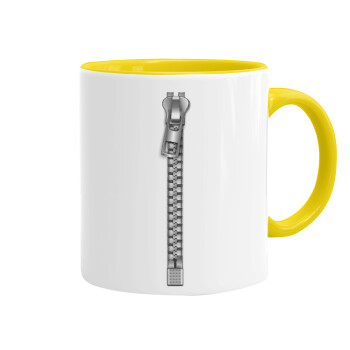Zipper, Mug colored yellow, ceramic, 330ml