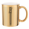 Mug ceramic, gold mirror, 330ml