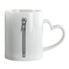 Mug heart handle, ceramic, 330ml
