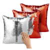 Μαξιλάρι καναπέ Μαγικό Κόκκινο με πούλιες 40x40cm περιέχεται το γέμισμα