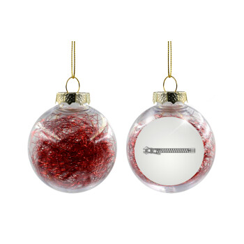Ράψ'το!, Χριστουγεννιάτικη μπάλα δένδρου διάφανη με κόκκινο γέμισμα 8cm
