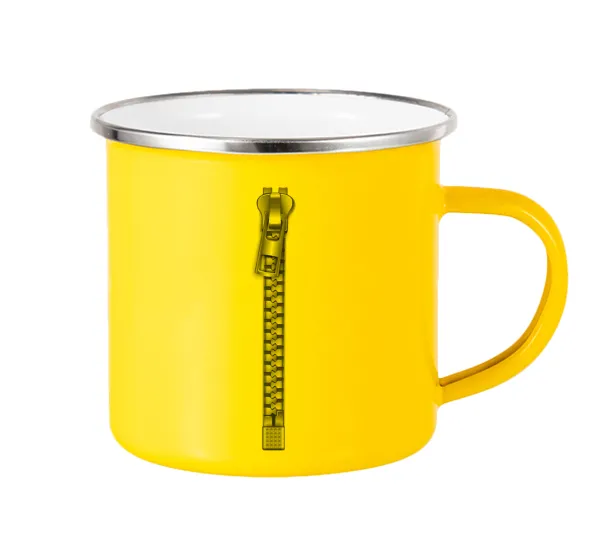 Zipper — Yellow Enamel Metallic Cup 360ml
