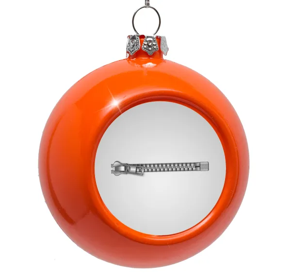 Zipper — Orange Christmas tree ornament bauble 8cm