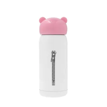 Zipper, Pink stainless steel thermal flask, 320ml