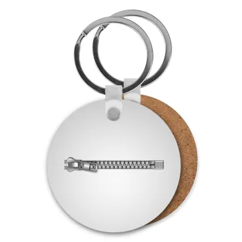 Zipper, Μπρελόκ Ξύλινο στρογγυλό MDF Φ5cm