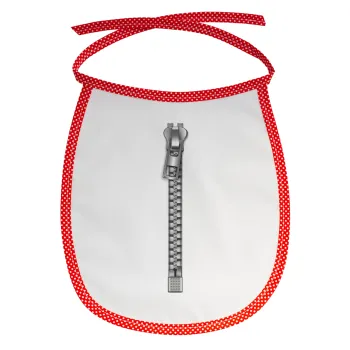 Zipper, Σαλιάρα μωρού αλέκιαστη με κορδόνι Κόκκινη