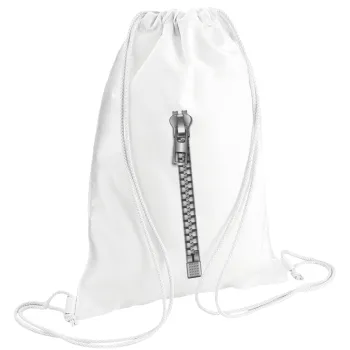 Zipper, Backpack pouch GYMBAG white (28x40cm)
