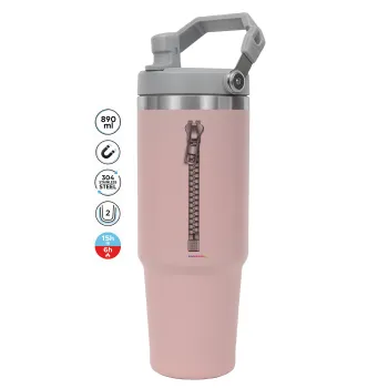 Ράψ'το!, ΡΟΖ χρώματος Θερμός Ανοξείδωτο 890ml (30oz) με χερούλι