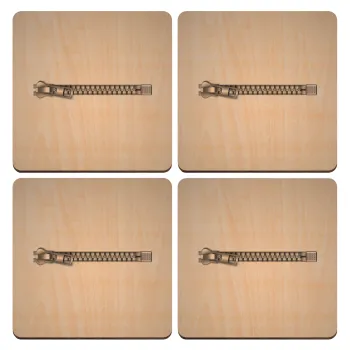 Ράψ'το!, ΣΕΤ x4 Σουβέρ ξύλινα τετράγωνα plywood (9cm)