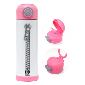 Ράψ'το!, Παιδικό παγούρι θερμό, ανοξείδωτο, με καλαμάκι ασφαλείας, ΡΟΖ (500ml)