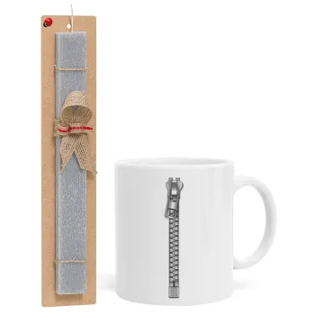 Ράψ'το!, Πασχαλινή Λαμπάδα με Κούπα κεραμική (330ml) & κερί αρωματικό πλακέ (30cm) (ΓΚΡΙ)