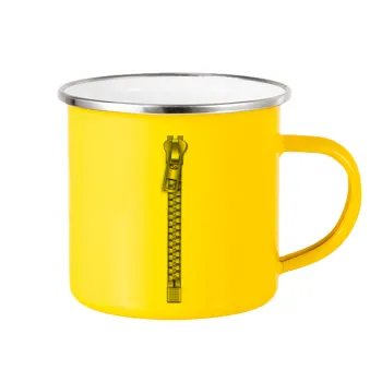 Zipper, Yellow Enamel Metallic Cup 360ml