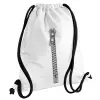 Backpack pouch GYMBAG white, with pocket (40x48cm) & thick cords