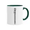 Mug colored green, ceramic, 330ml