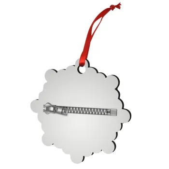 Zipper, Christmas ornament snowflake wooden 7.5cm