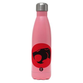 Thundercats, Μεταλλικό παγούρι θερμός Ροζ Ματ (Stainless steel), διπλού τοιχώματος, 500ml
