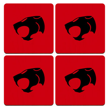 Thundercats, ΣΕΤ x4 Σουβέρ ξύλινα τετράγωνα plywood (9cm)