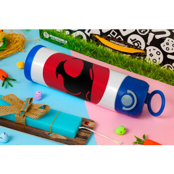 Thundercats, Easter candle, Childrens hot water bottle, stainless steel, with safety straw, BLUE (500ml)