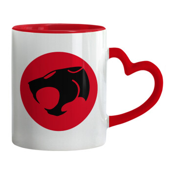 Thundercats, Mug heart red handle, ceramic, 330ml