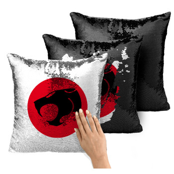 Thundercats, Μαξιλάρι καναπέ Μαγικό Μαύρο με πούλιες 40x40cm περιέχεται το γέμισμα