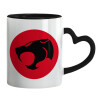 Mug heart black handle, ceramic, 330ml