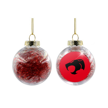 Thundercats, Transparent Christmas tree ball ornament with red filling 8cm