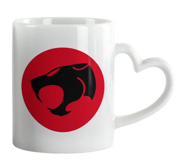 Thundercats — Κούπα καρδιά χερούλι λευκή, κεραμική, 330ml