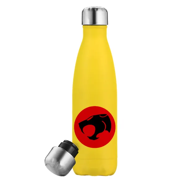 Thundercats — Μεταλλικό παγούρι θερμός Κίτρινος (Stainless steel), διπλού τοιχώματος, 500ml