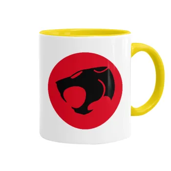 Thundercats, Κούπα χρωματιστή κίτρινη, κεραμική, 330ml