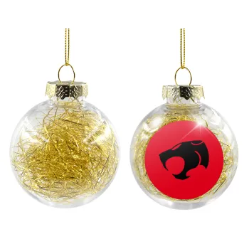 Thundercats, Transparent Christmas tree ball ornament with gold filling 8cm