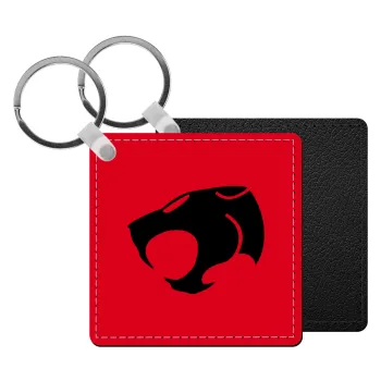 Thundercats, Μπρελόκ Δερματίνη, τετράγωνο ΜΑΥΡΟ (5x5cm)