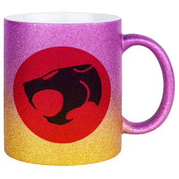 Thundercats, Κούπα Χρυσή/Ροζ Glitter, κεραμική, 330ml