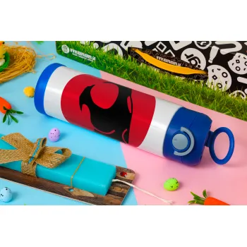 Thundercats, Easter candle, Childrens hot water bottle, stainless steel, with safety straw, BLUE (500ml)