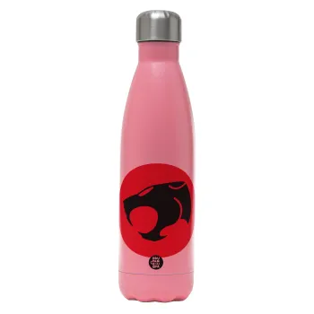 Thundercats, Μεταλλικό παγούρι θερμός Ροζ Ματ (Stainless steel), διπλού τοιχώματος, 500ml