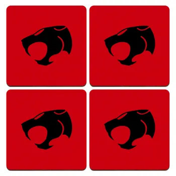 Thundercats, ΣΕΤ x4 Σουβέρ ξύλινα τετράγωνα plywood (9cm)