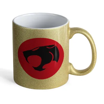 Thundercats, Κούπα Χρυσή Glitter που γυαλίζει, κεραμική, 330ml