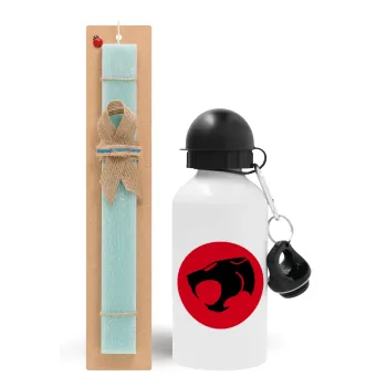 Thundercats, Easter Set, metallic aluminum water bottle (500ml) & scented flat candle (30cm) (TURQUOISE)