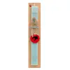 Easter Set, wooden keychain & aromatic flat Easter candle (30cm) (TURQUOISE)